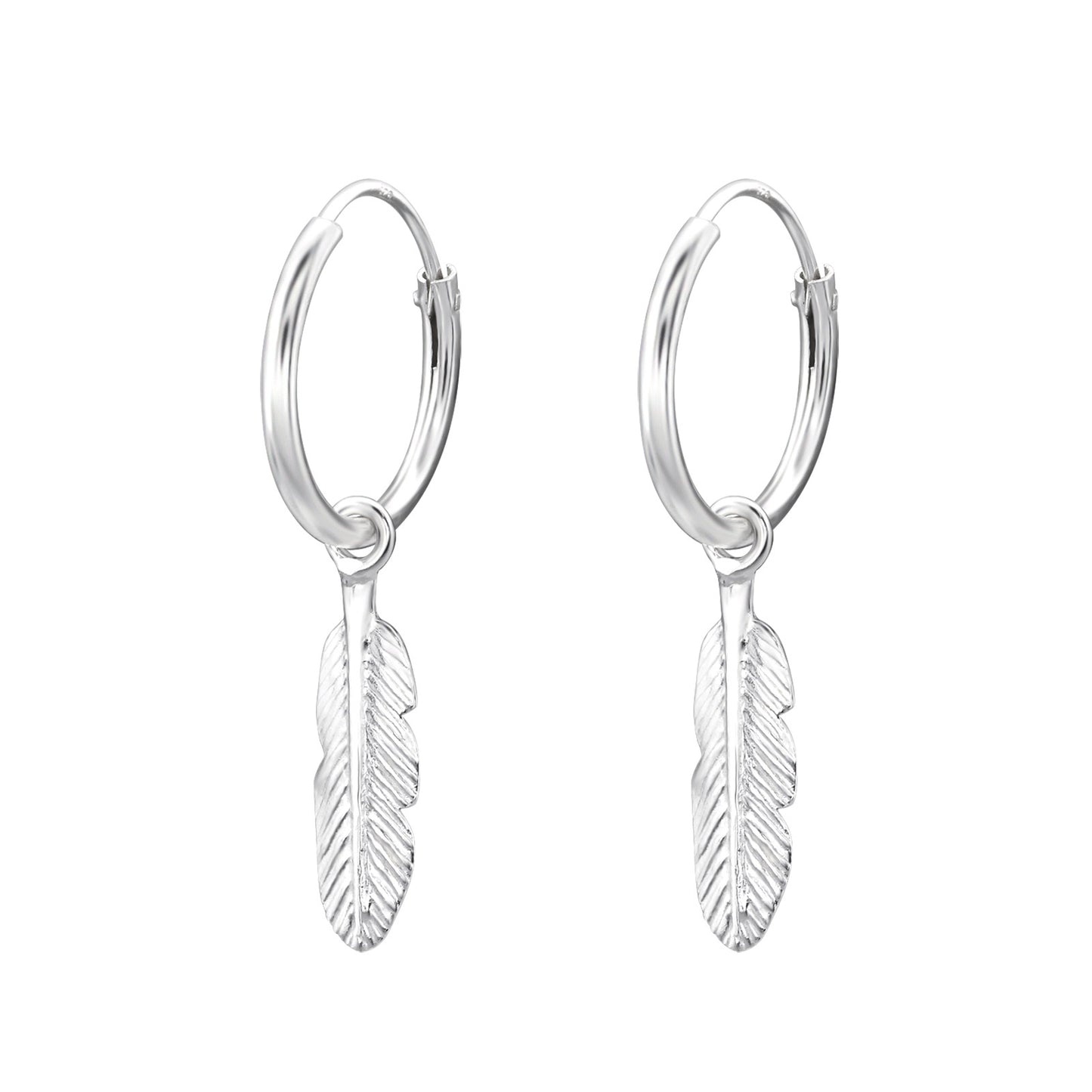 Feather Hoop Earrings