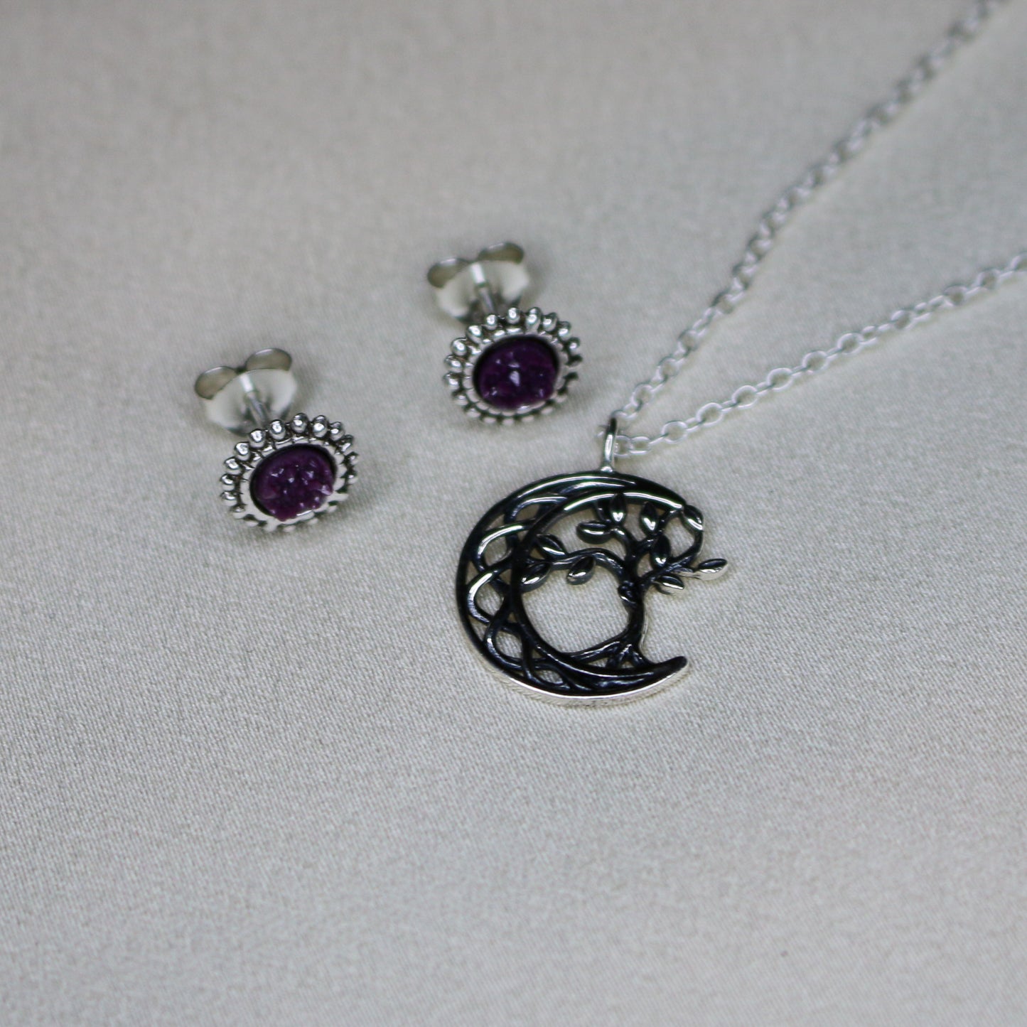 Under the Moonlight Necklace & Delilah Ear Studs Gift Set