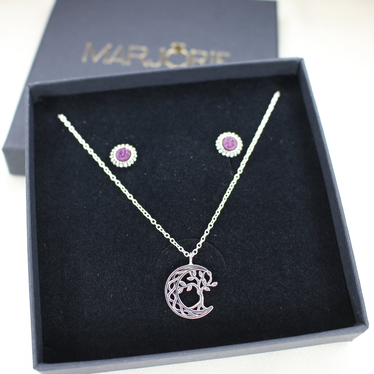 Under the Moonlight Necklace & Delilah Ear Studs Gift Set