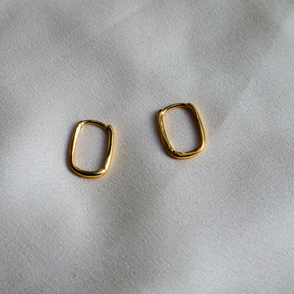 Oval Huggie Hoops