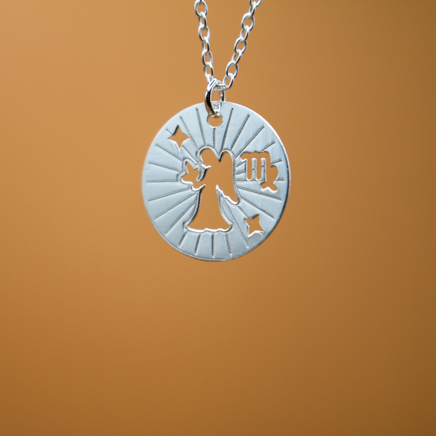 Jungfrau Silber Halskette