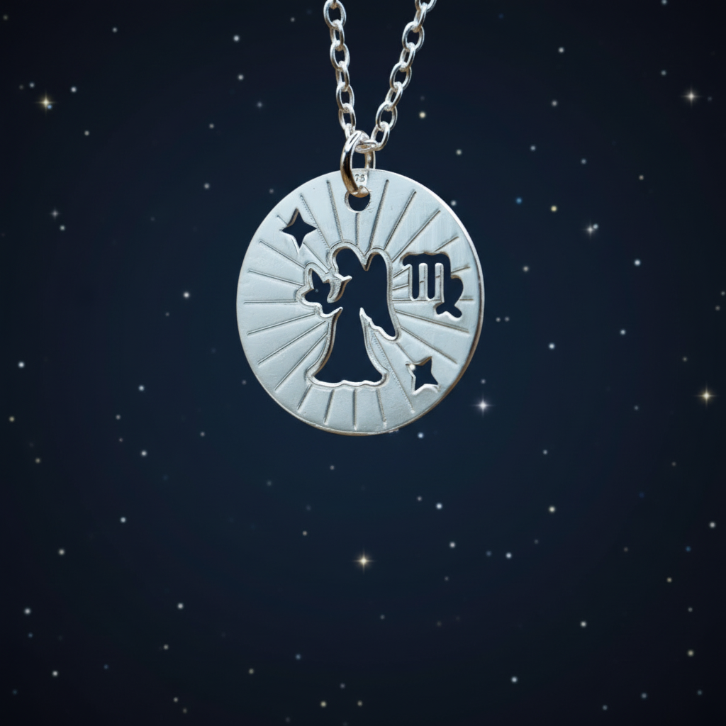 Jungfrau Silber Halskette